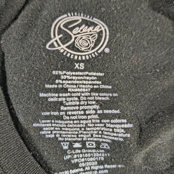 2020 Official Selena Merchandise Junior's Tee Extra Small Black - Picture 6 of 6